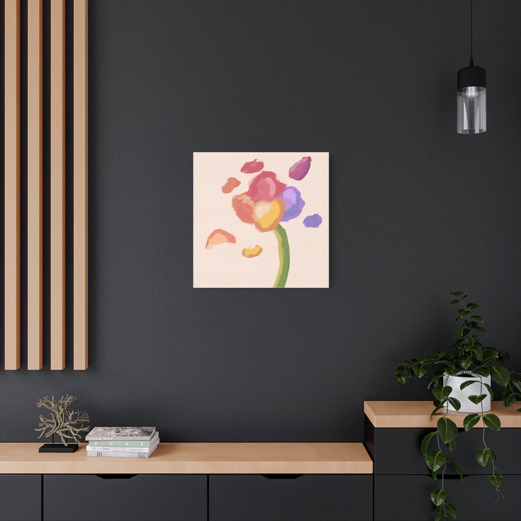 Abstract Watercolor Flower Canvas Print — Pastel Bloom Wall Art
