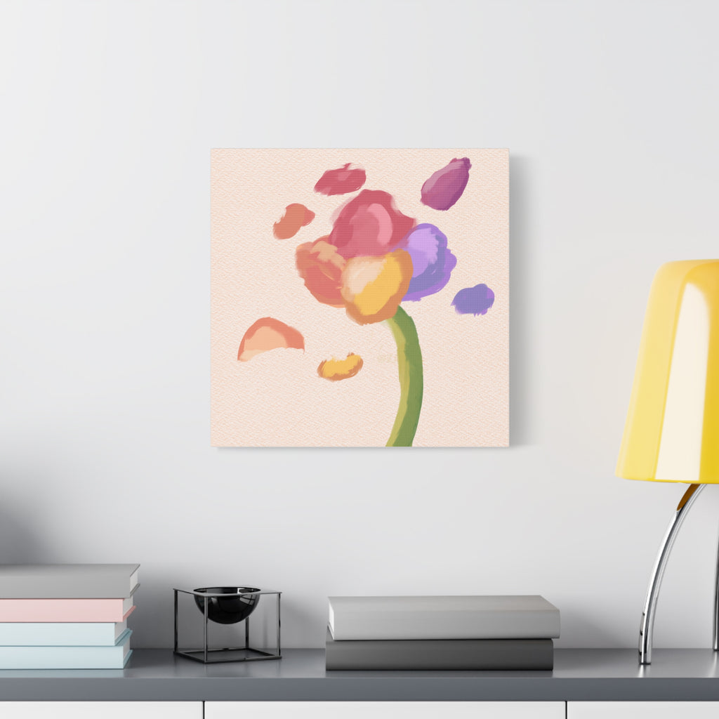 Abstract Watercolor Flower Canvas Print — Pastel Bloom Wall Art