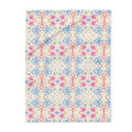 Blue Arctic Fleece Blanket — Pastel Snowflake Pattern Cozy Throw