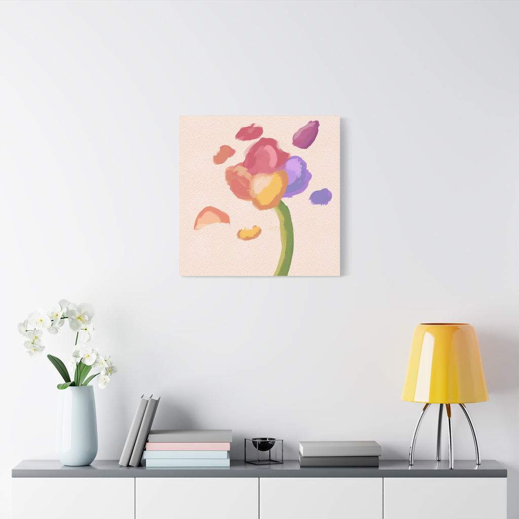 Abstract Watercolor Flower Canvas Print — Pastel Bloom Wall Art