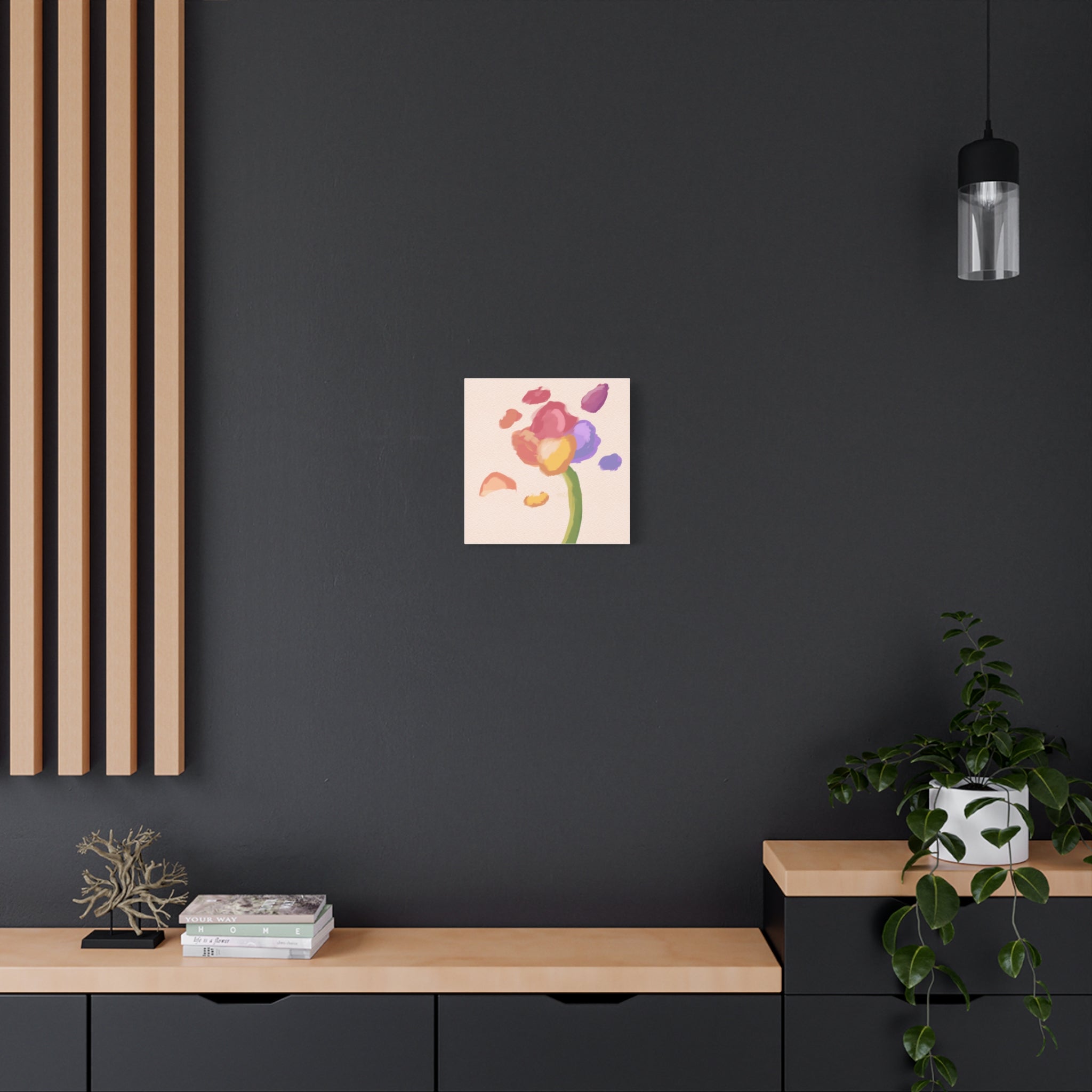Abstract Watercolor Flower Canvas Print — Pastel Bloom Wall Art