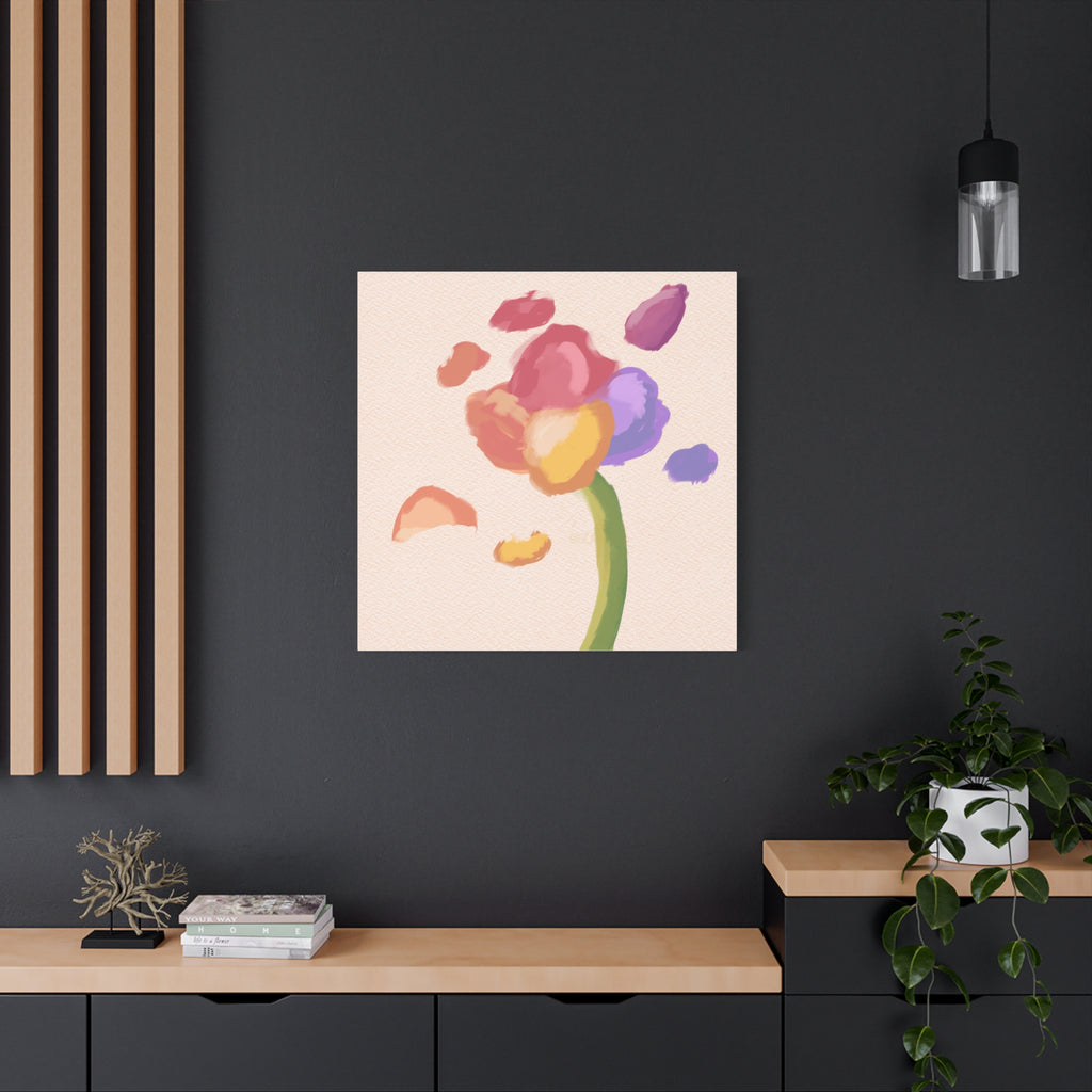 Abstract Watercolor Flower Canvas Print — Pastel Bloom Wall Art