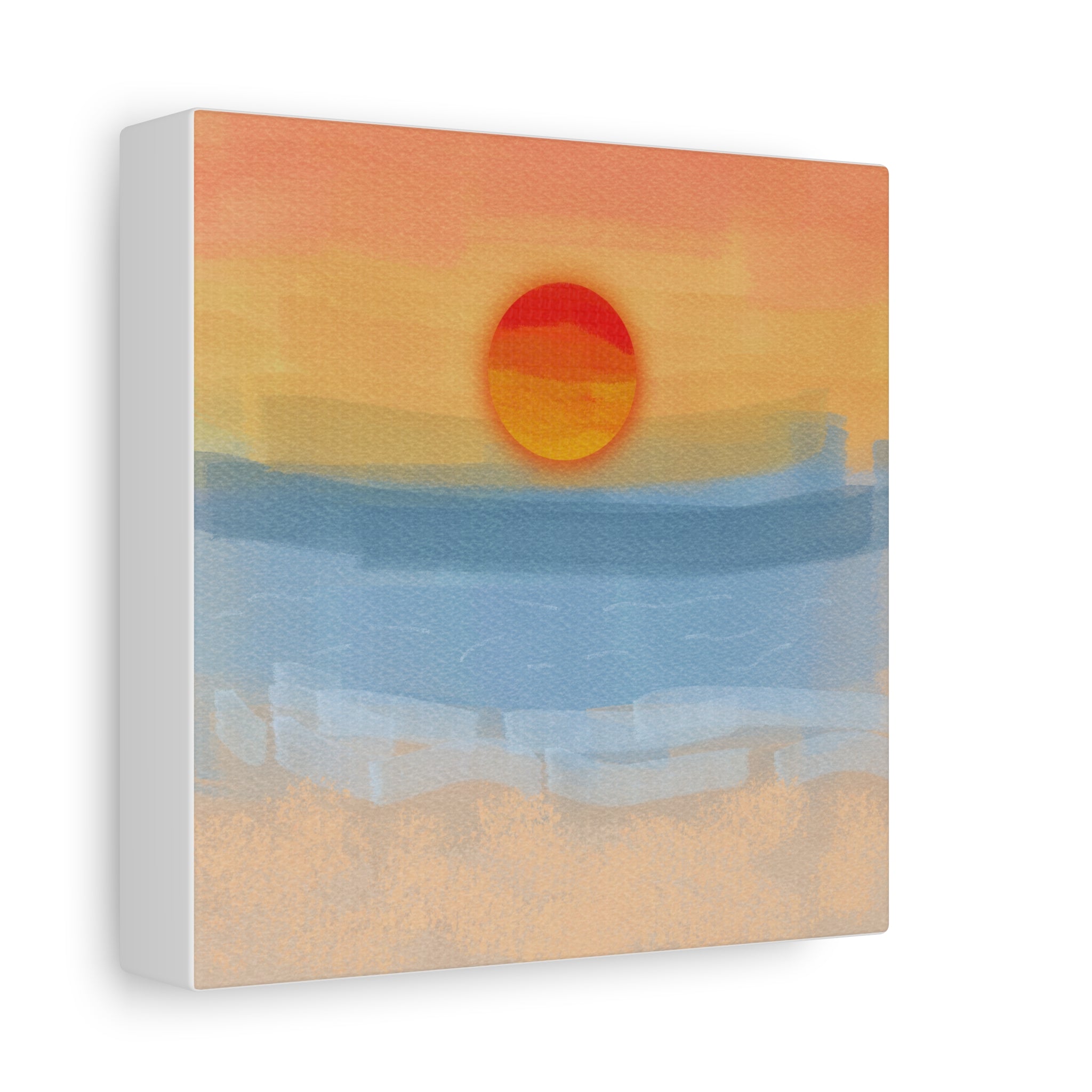 Sunset Beach Matte Canvas Wall Art — Abstract Coastal Sunset Print