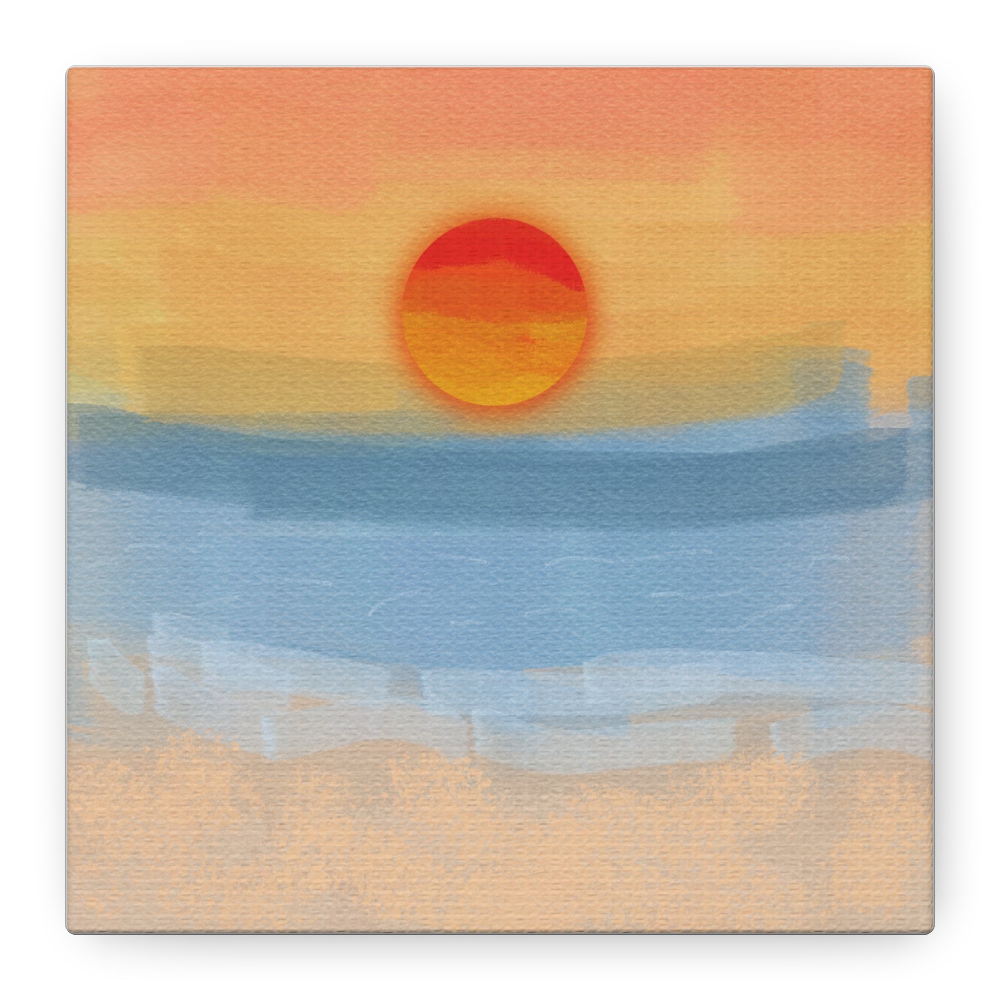 Sunset Beach Matte Canvas Wall Art — Abstract Coastal Sunset Print