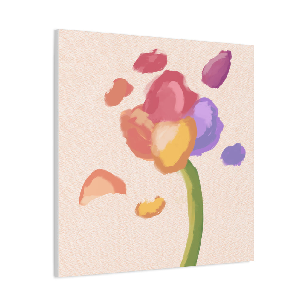 Abstract Watercolor Flower Canvas Print — Pastel Bloom Wall Art