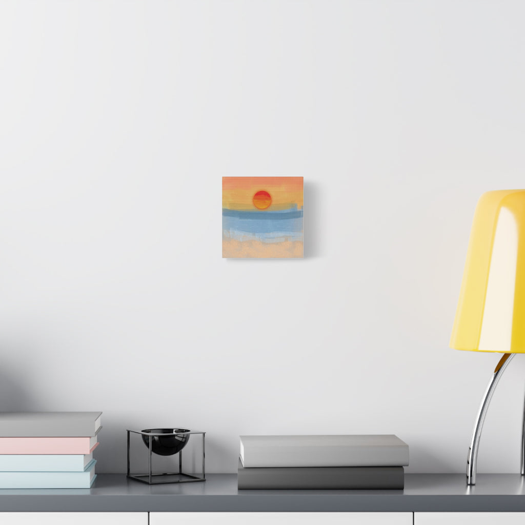 Sunset Beach Matte Canvas Wall Art — Abstract Coastal Sunset Print