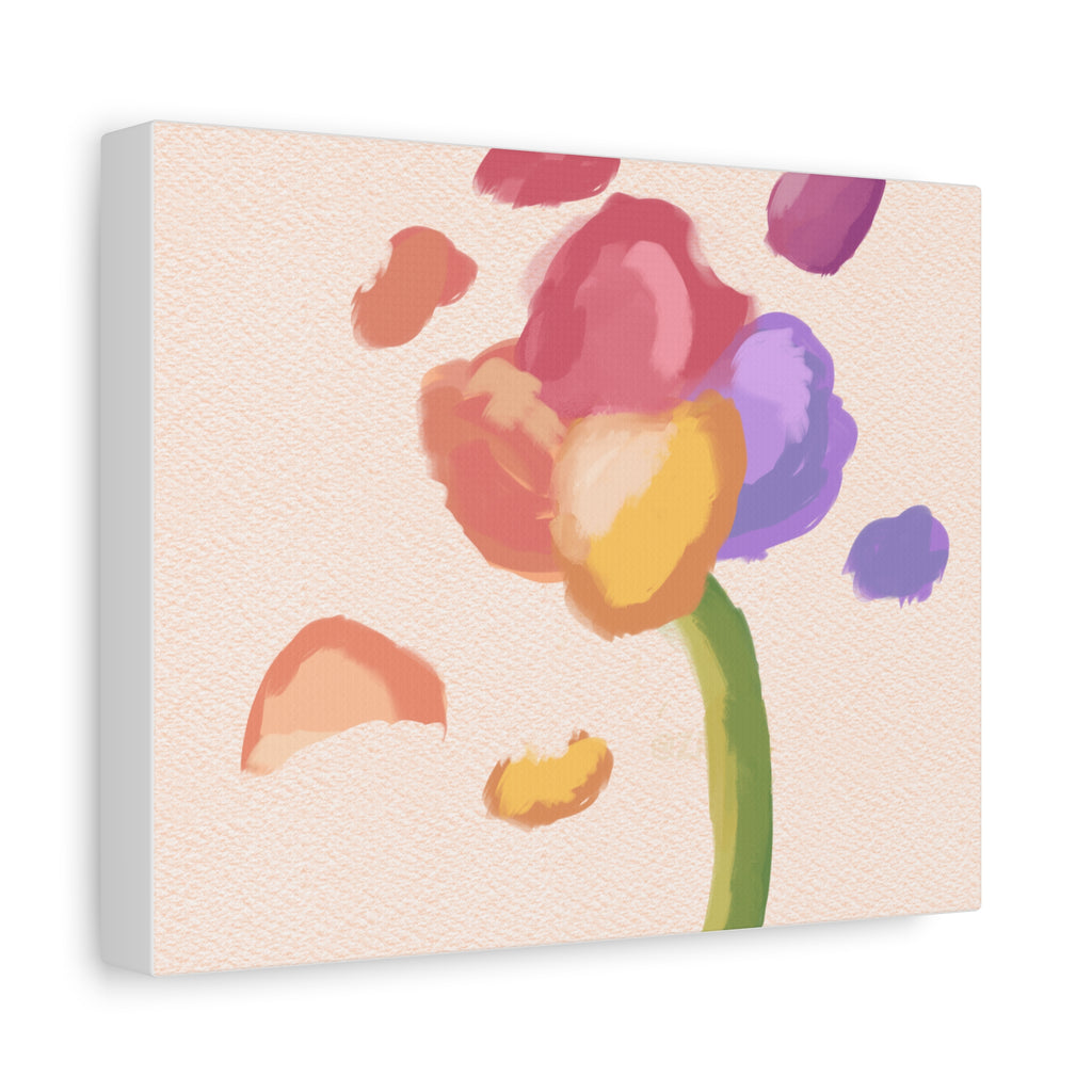 Abstract Watercolor Flower Canvas Print — Pastel Bloom Wall Art