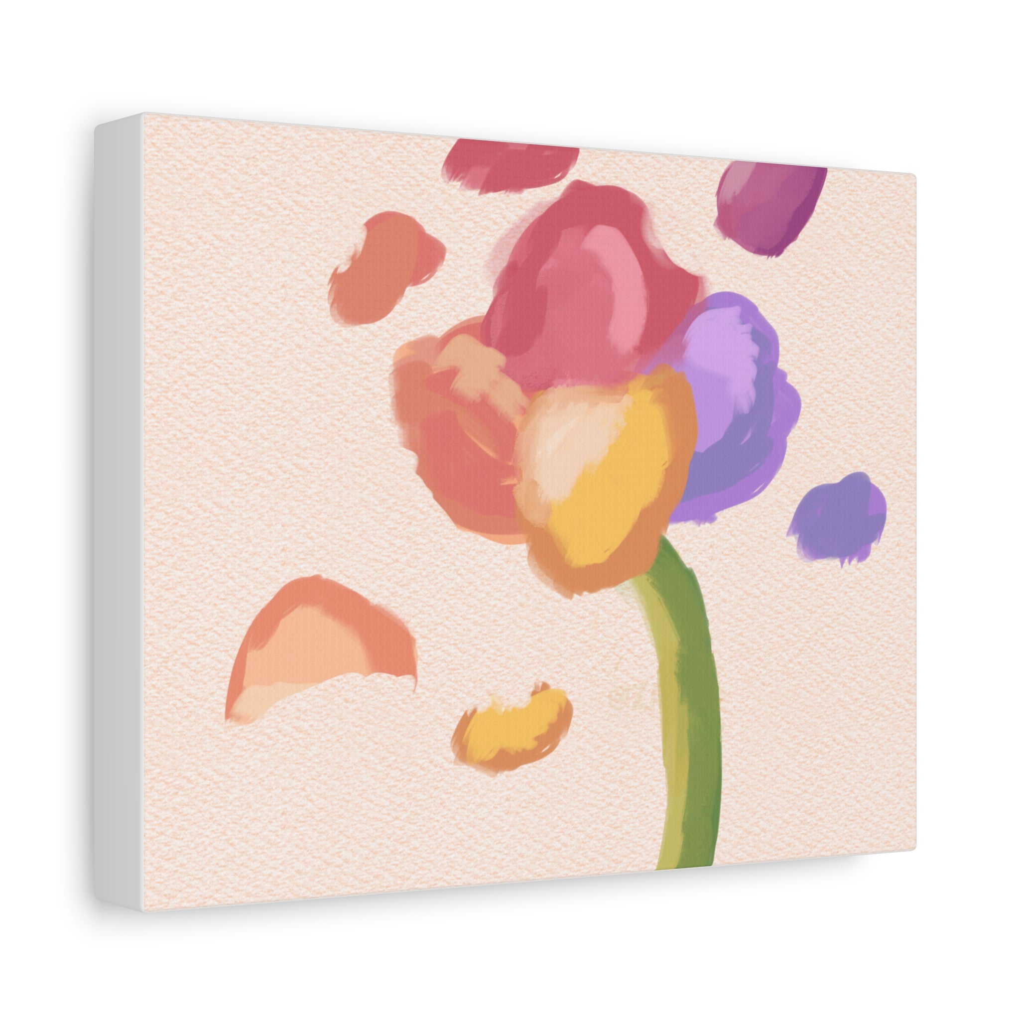 Abstract Watercolor Flower Canvas Print — Pastel Bloom Wall Art