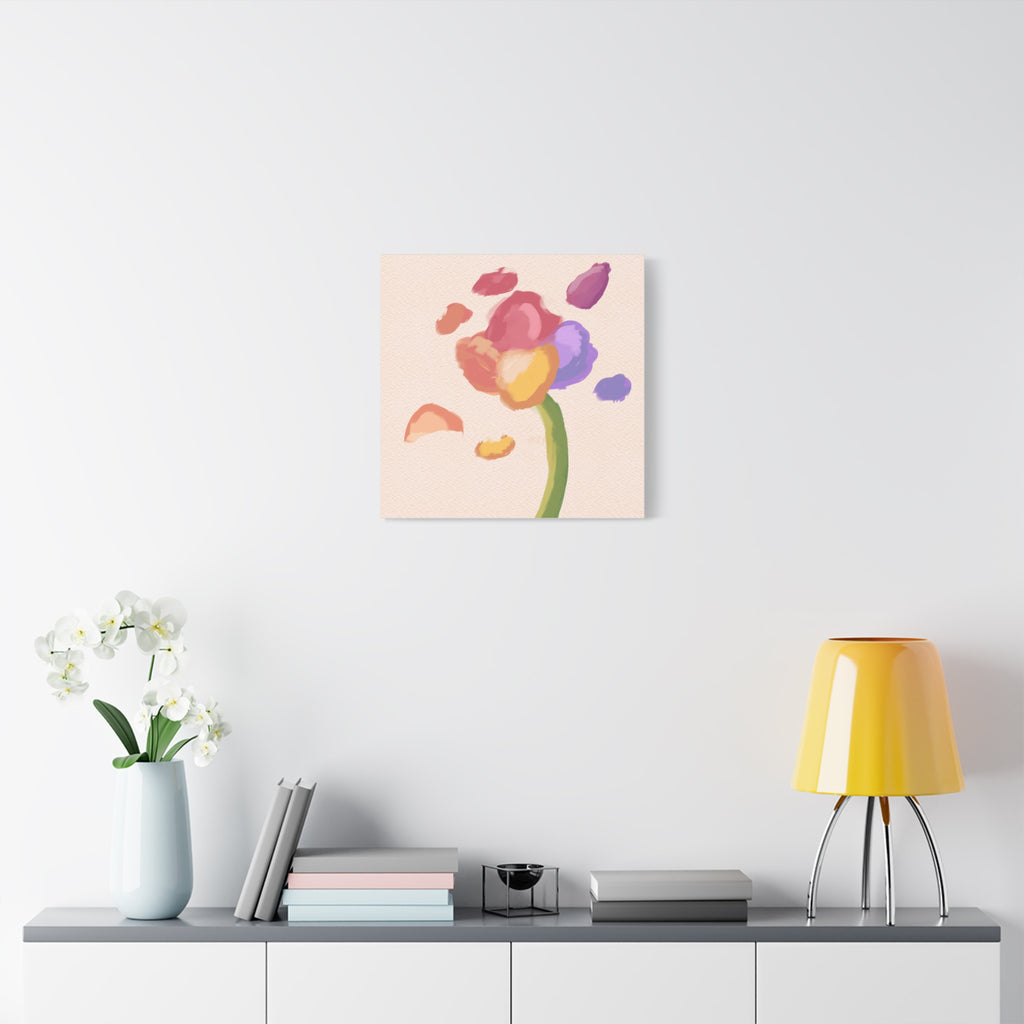 Abstract Watercolor Flower Canvas Print — Pastel Bloom Wall Art