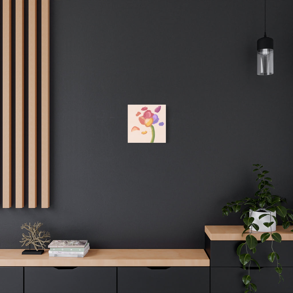 Abstract Watercolor Flower Canvas Print — Pastel Bloom Wall Art