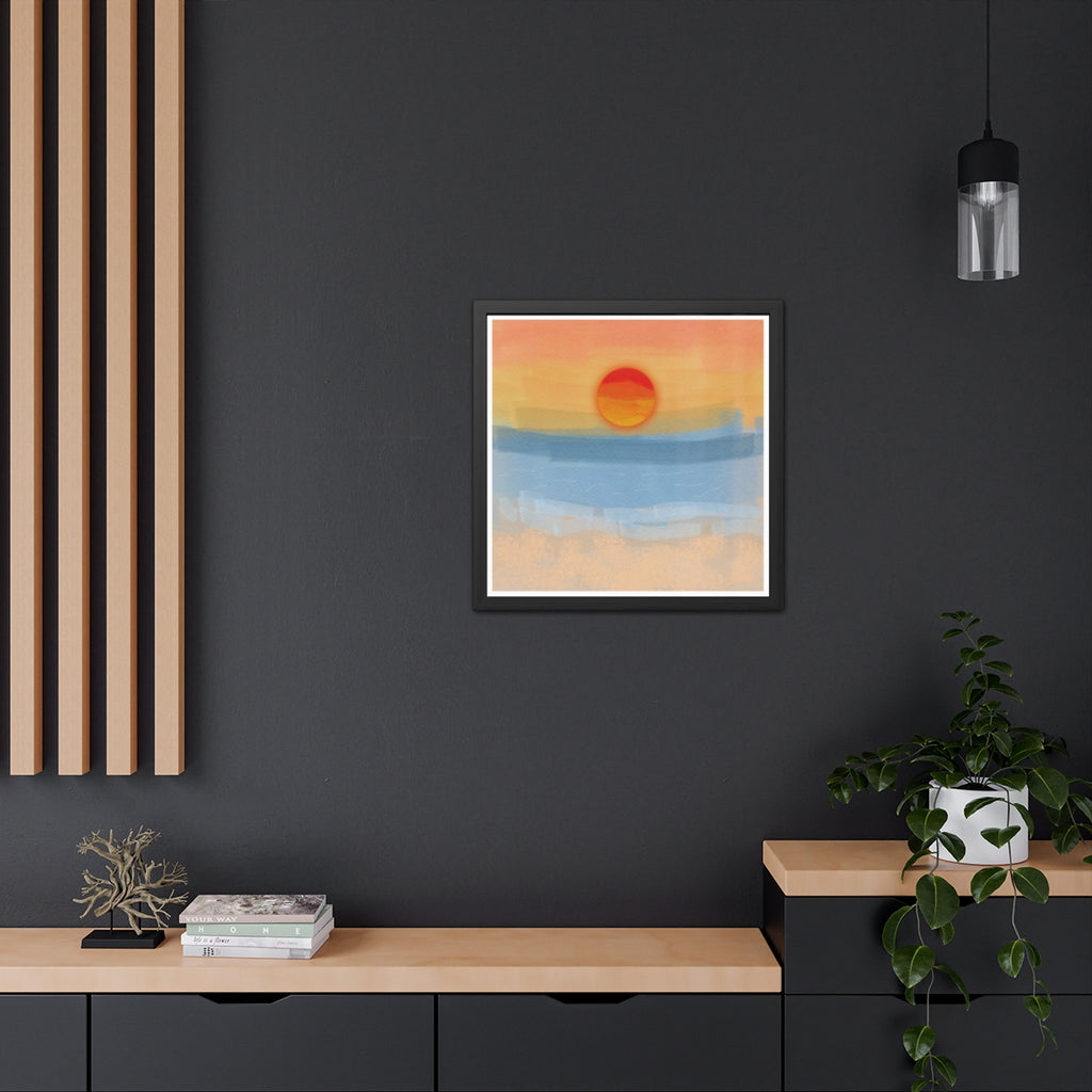 Sunset Seascape Framed Poster