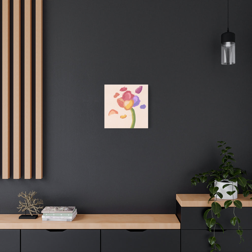 Abstract Watercolor Flower Canvas Print — Pastel Bloom Wall Art
