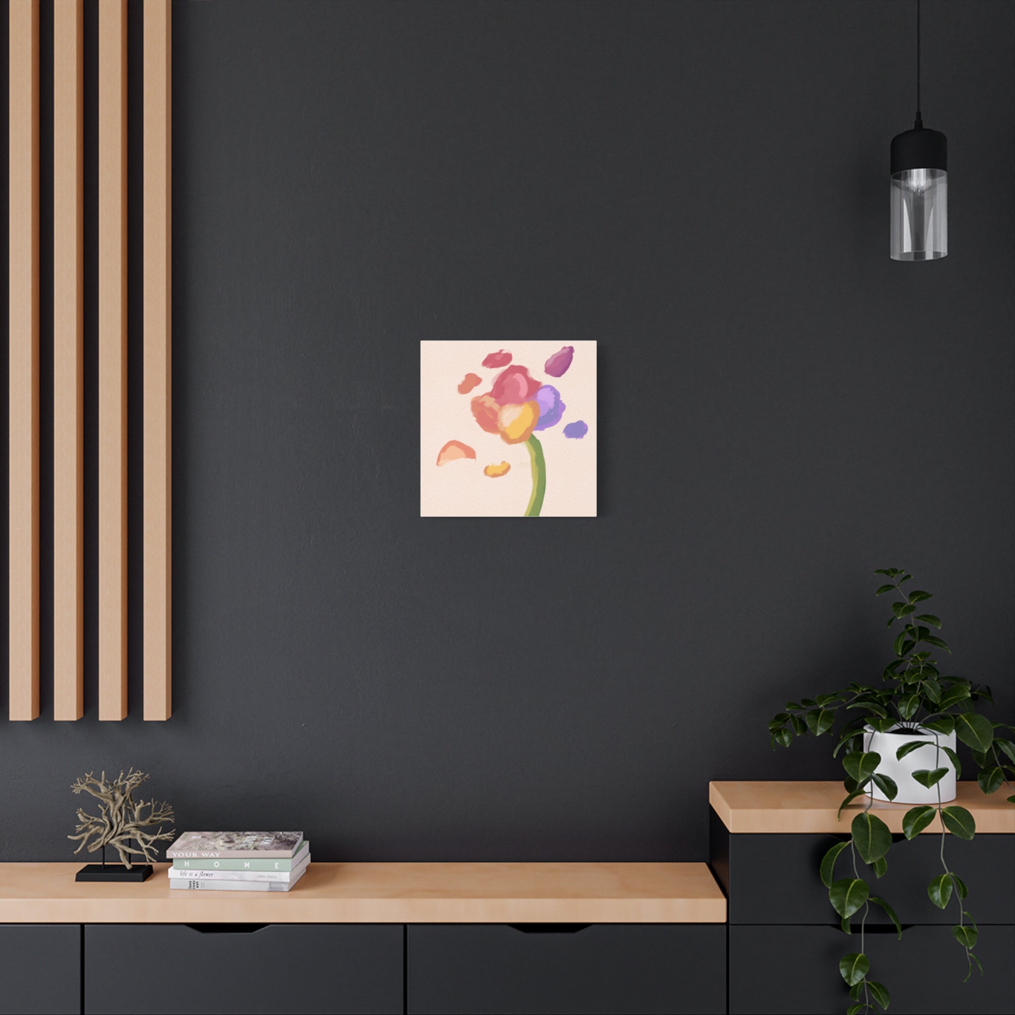 Abstract Watercolor Flower Canvas Print — Pastel Bloom Wall Art