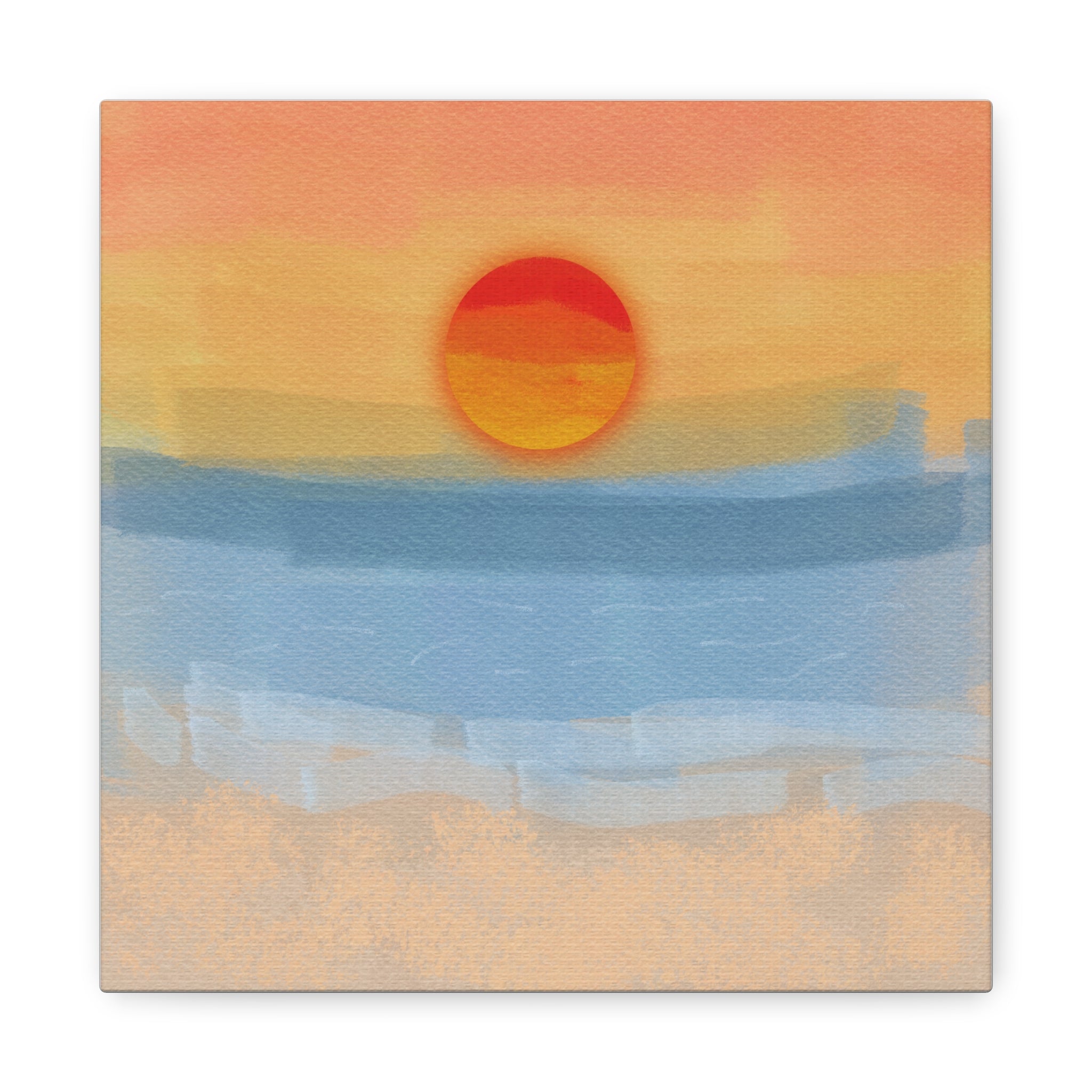 Sunset Beach Matte Canvas Wall Art — Abstract Coastal Sunset Print