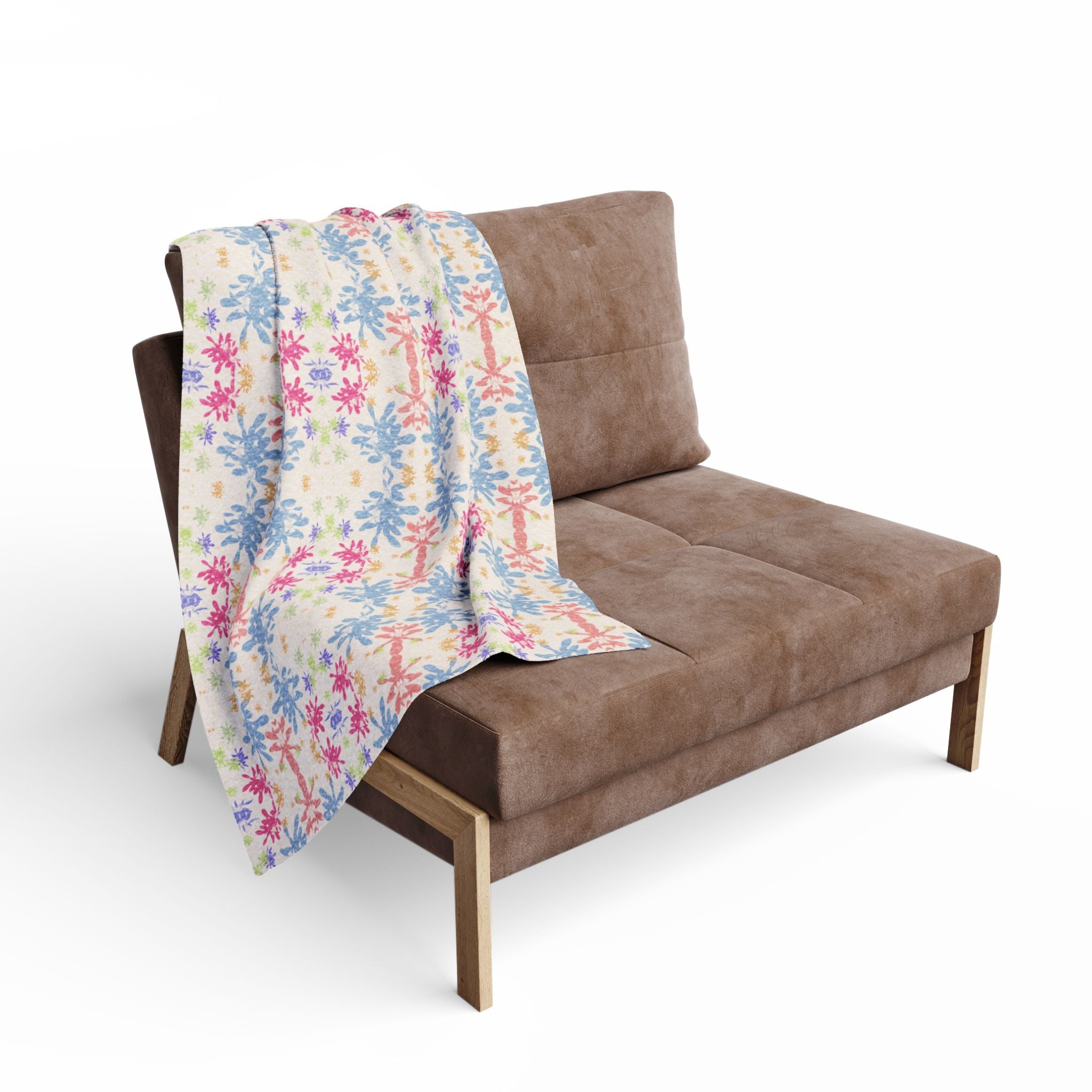 Blue Arctic Fleece Blanket — Pastel Snowflake Pattern Cozy Throw