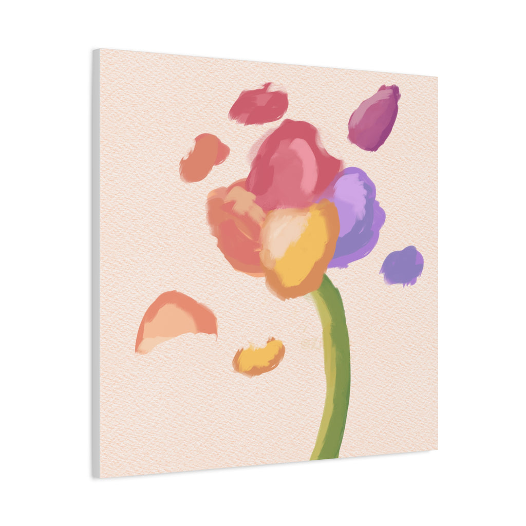 Abstract Watercolor Flower Canvas Print — Pastel Bloom Wall Art