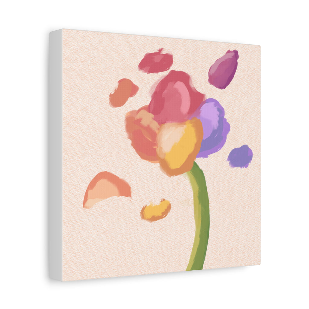 Abstract Watercolor Flower Canvas Print — Pastel Bloom Wall Art