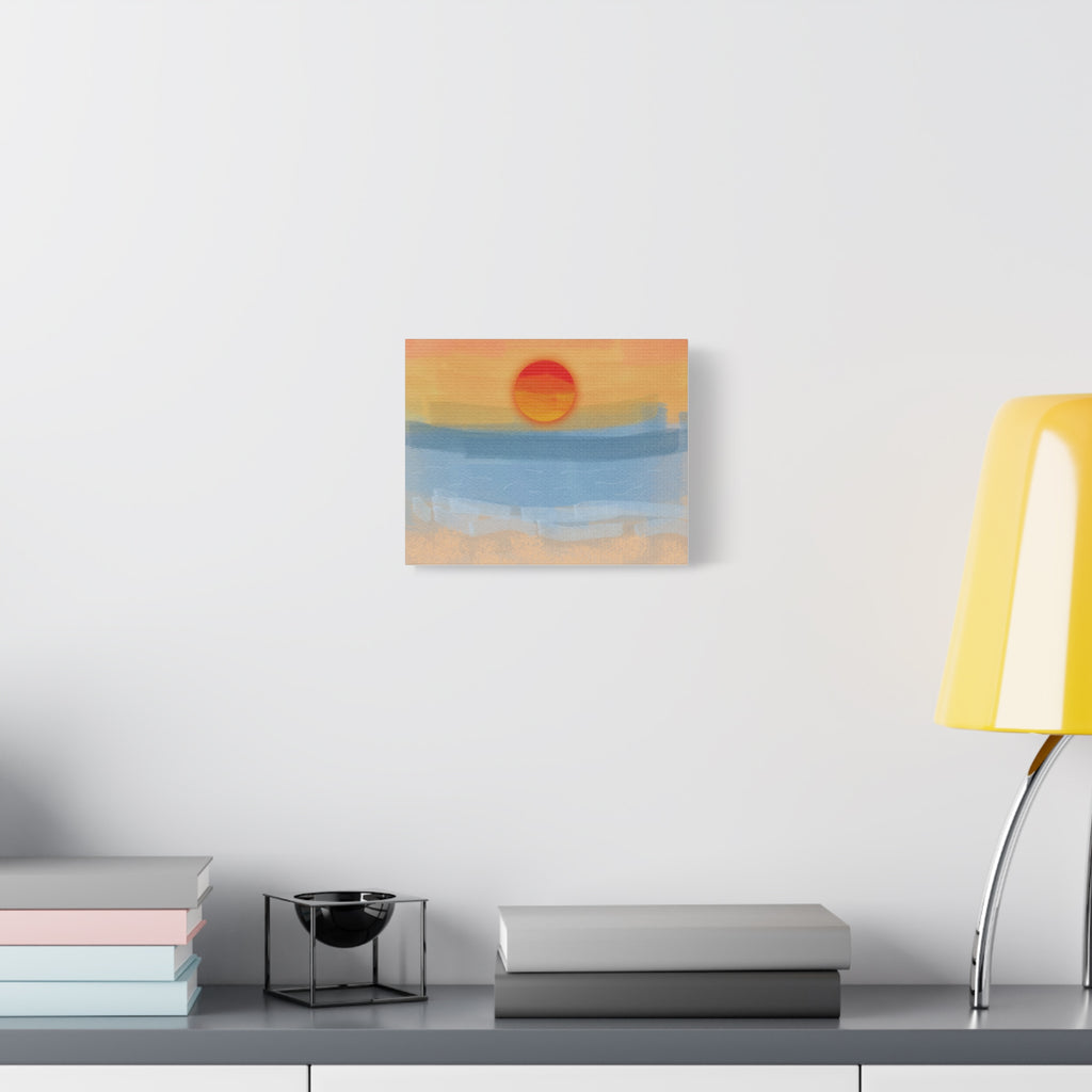 Sunset Beach Matte Canvas Wall Art — Abstract Coastal Sunset Print