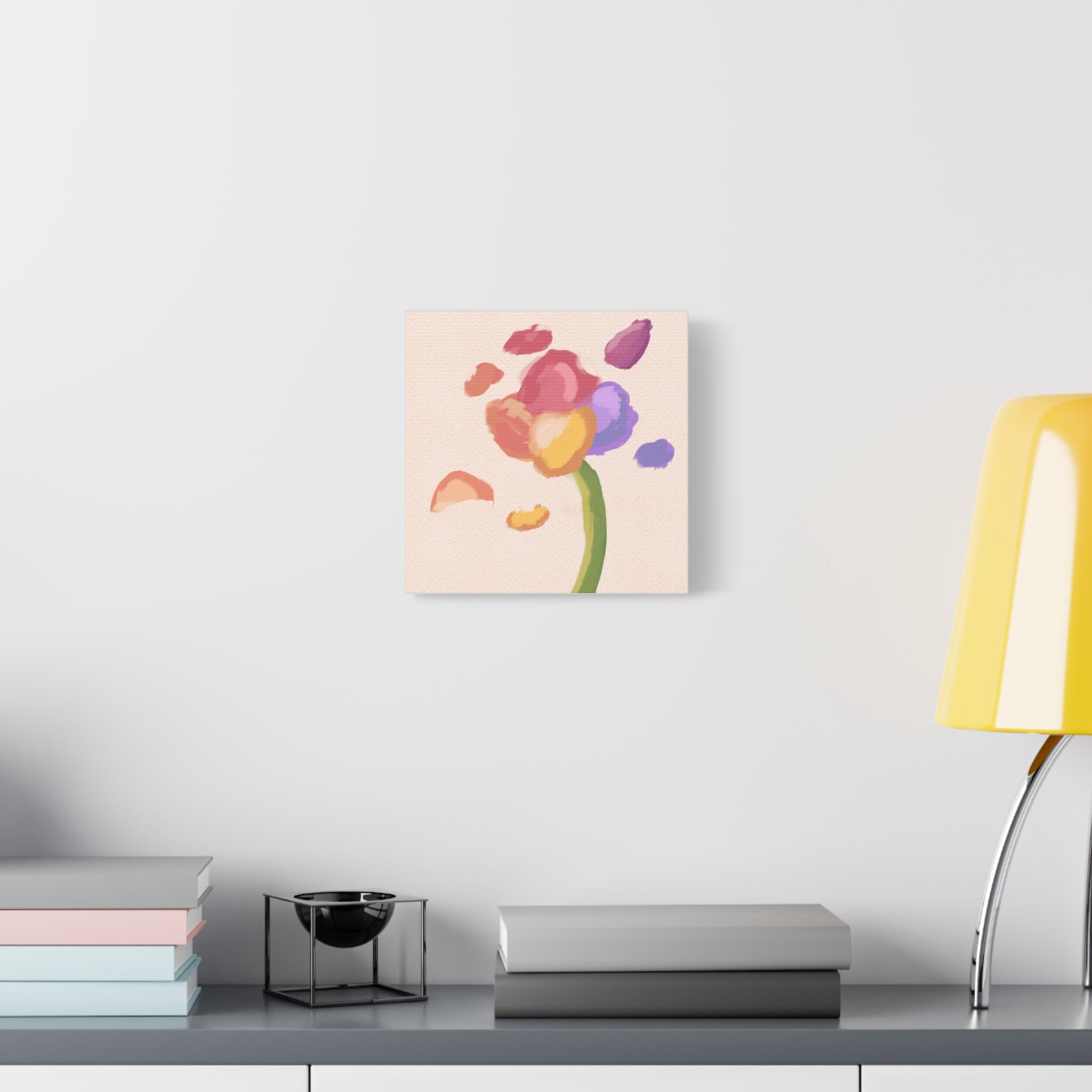 Abstract Watercolor Flower Canvas Print — Pastel Bloom Wall Art