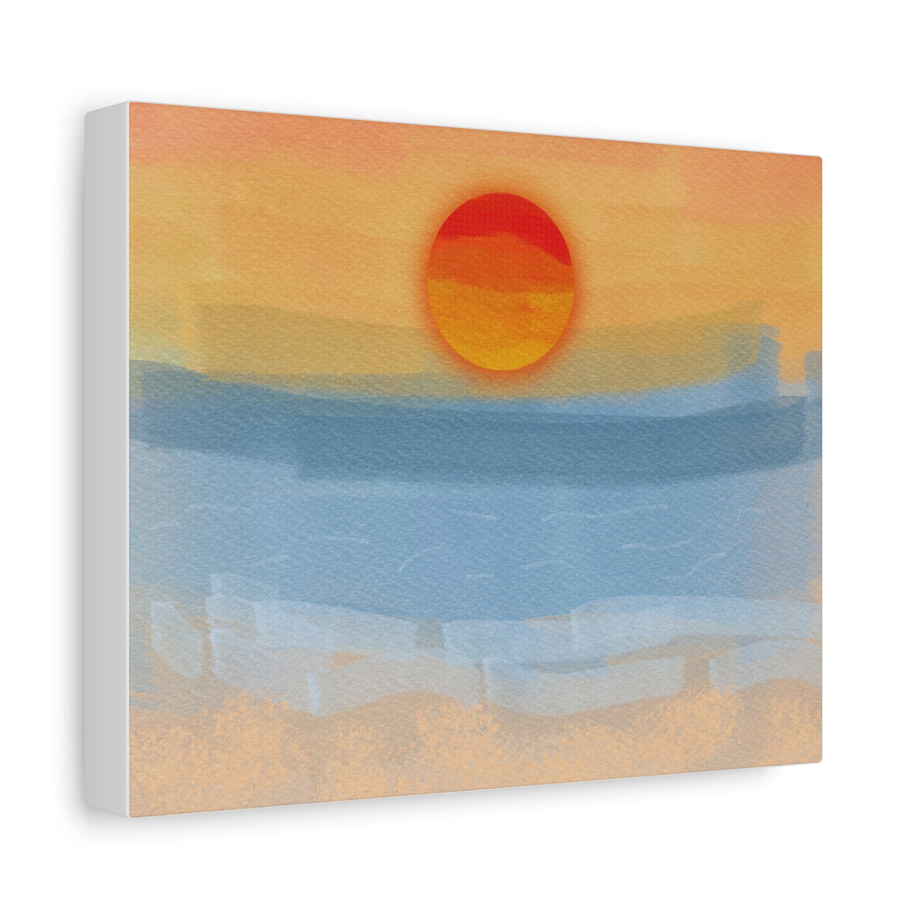 Sunset Beach Matte Canvas Wall Art — Abstract Coastal Sunset Print