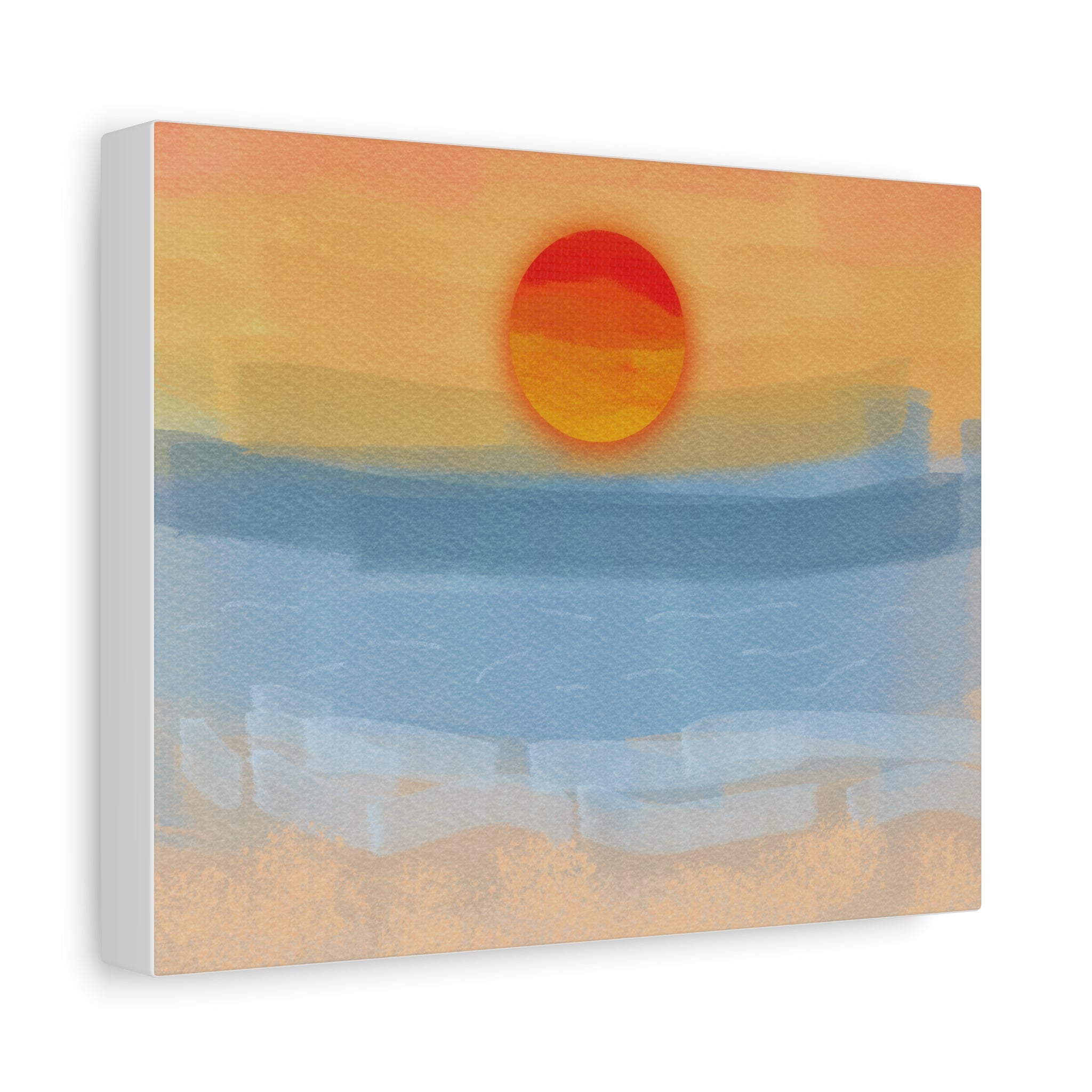 Sunset Beach Matte Canvas Wall Art — Abstract Coastal Sunset Print