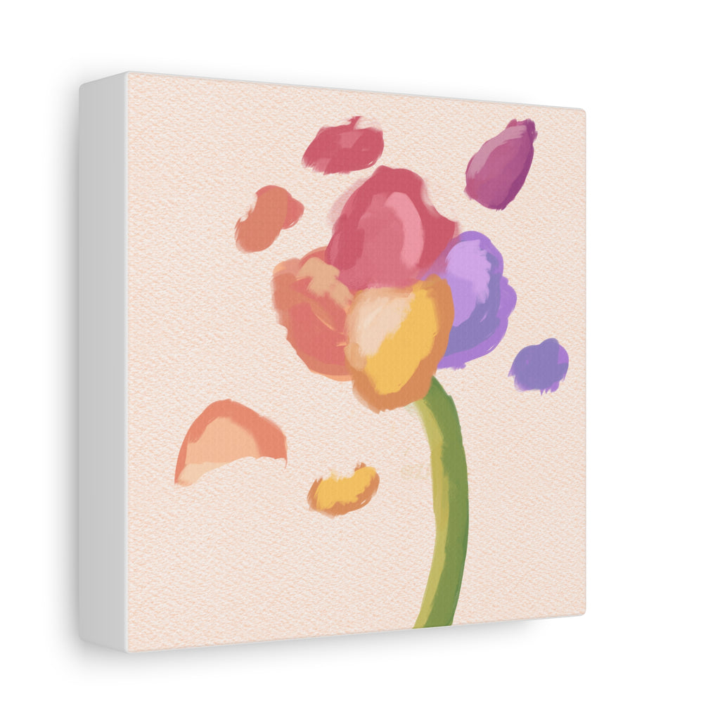 Abstract Watercolor Flower Canvas Print — Pastel Bloom Wall Art
