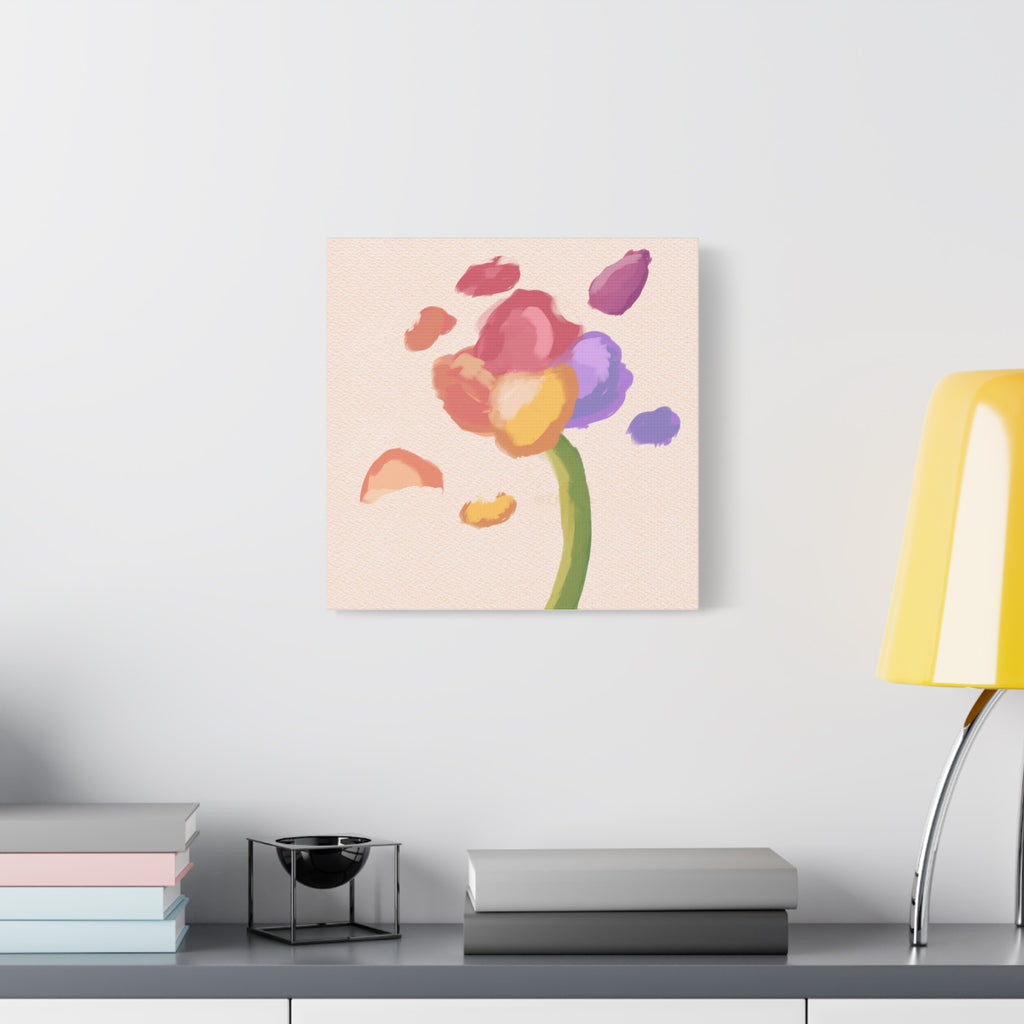 Abstract Watercolor Flower Canvas Print — Pastel Bloom Wall Art